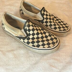 Vans black and white checkered skate boarding shoes